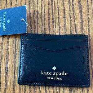 Kate Spade New York Black Staci Small Slim Card Case NWT